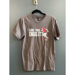BreakingT "Can You Digg It?" Graphic T-Shirt Gray Crewneck Cotton Mens Size S